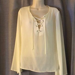 Lace up blouse
